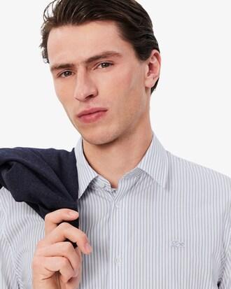 Regular Fit Striped Poplin Shirt Product Image