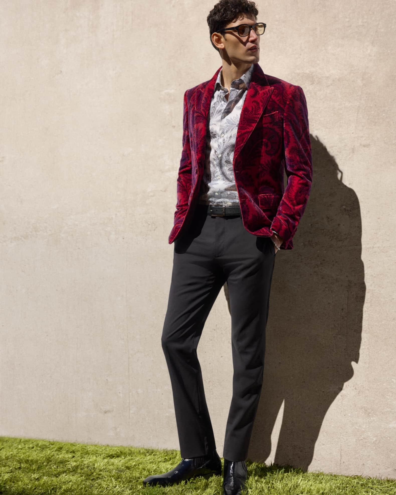 Men's Velvet Paisley Evening Jacket Product Image