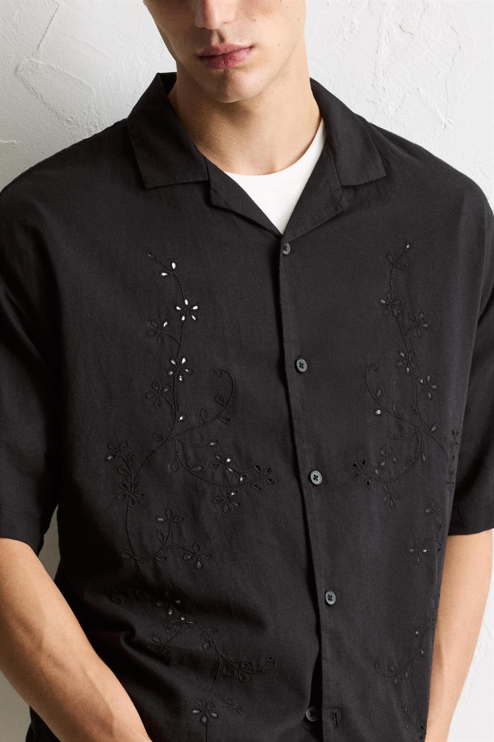 Shirt with floral embroidery Product Image