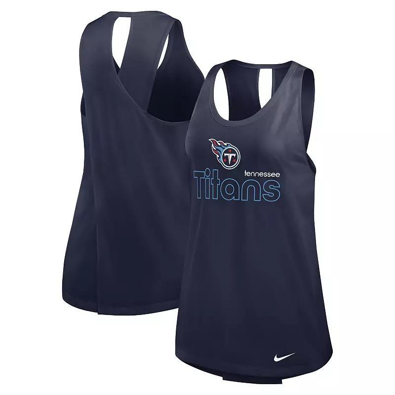 Women's Nike Navy Tennessee Titans  Crossback Performance Tank Top, Size: Large, Blue Product Image