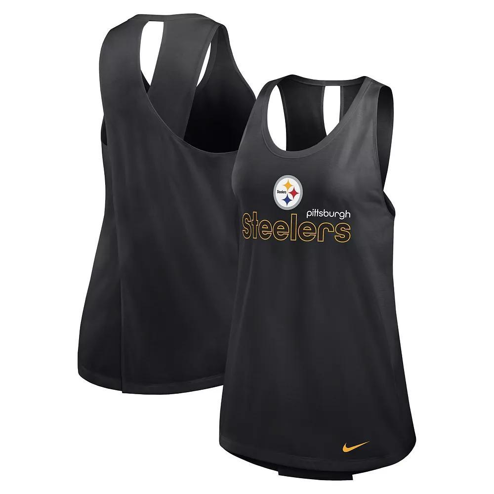 Women's Nike Black Pittsburgh Steelers  Crossback Performance Tank Top, Size: XL Product Image