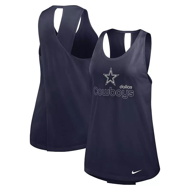 Women's Nike Navy Dallas Cowboys Crossback Performance Tank Top, Size: XL, Blue Product Image