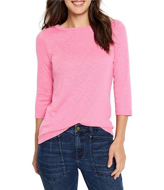 NIC + ZOE NZT Knit Boat Neck 3/4 Sleeve Tee Product Image
