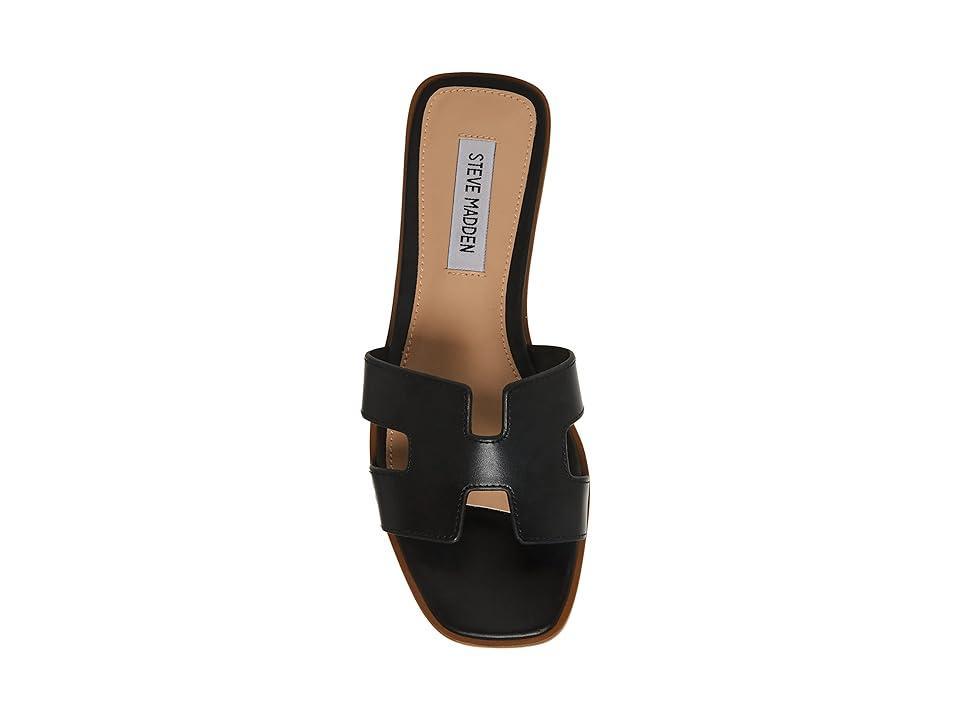 Steve Madden Hadyn Leather Flat Slide Sandals Product Image