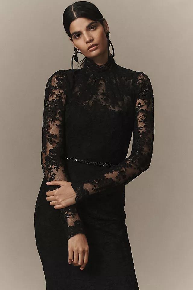 V. Chapman Jules Turtleneck Lace Column Maxi Dress Product Image