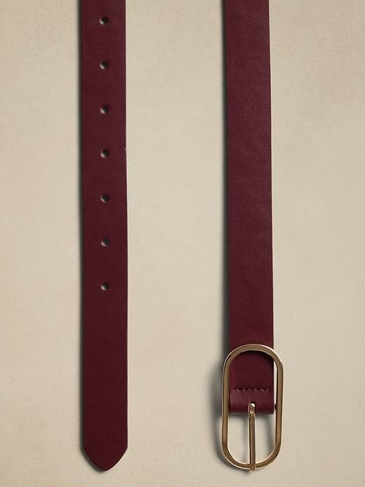 Leather Oval Buckle Belt Product Image