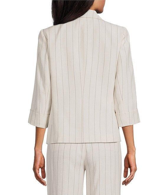 Kasper Pinstripe Notch Collar One-Button Jacket Product Image