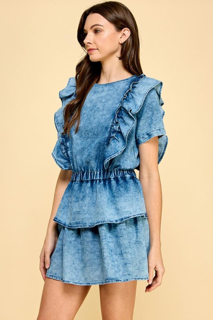 Outta My Head Denim Dress Product Image