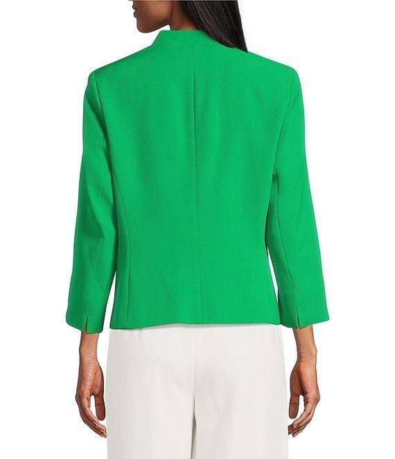 Kasper Petite Size Julia Open Front Front Collarless Stretch Crepe Blazer Product Image