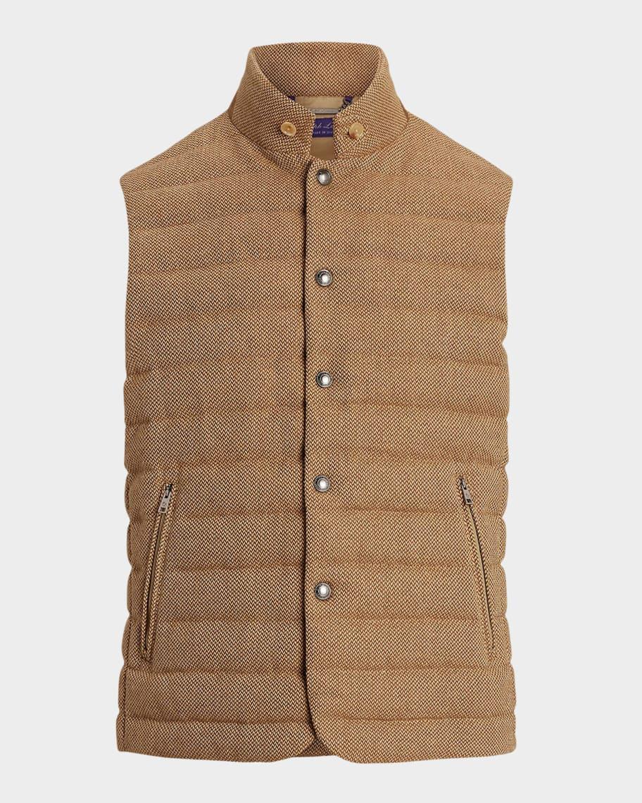 Mens Quilted Tweed Down Vest Product Image