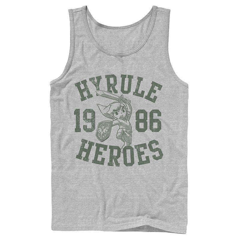 Men's Nintendo Zelda Hyrule Heroes 1986 Tank Top, Size: Large, Athletic Grey Product Image