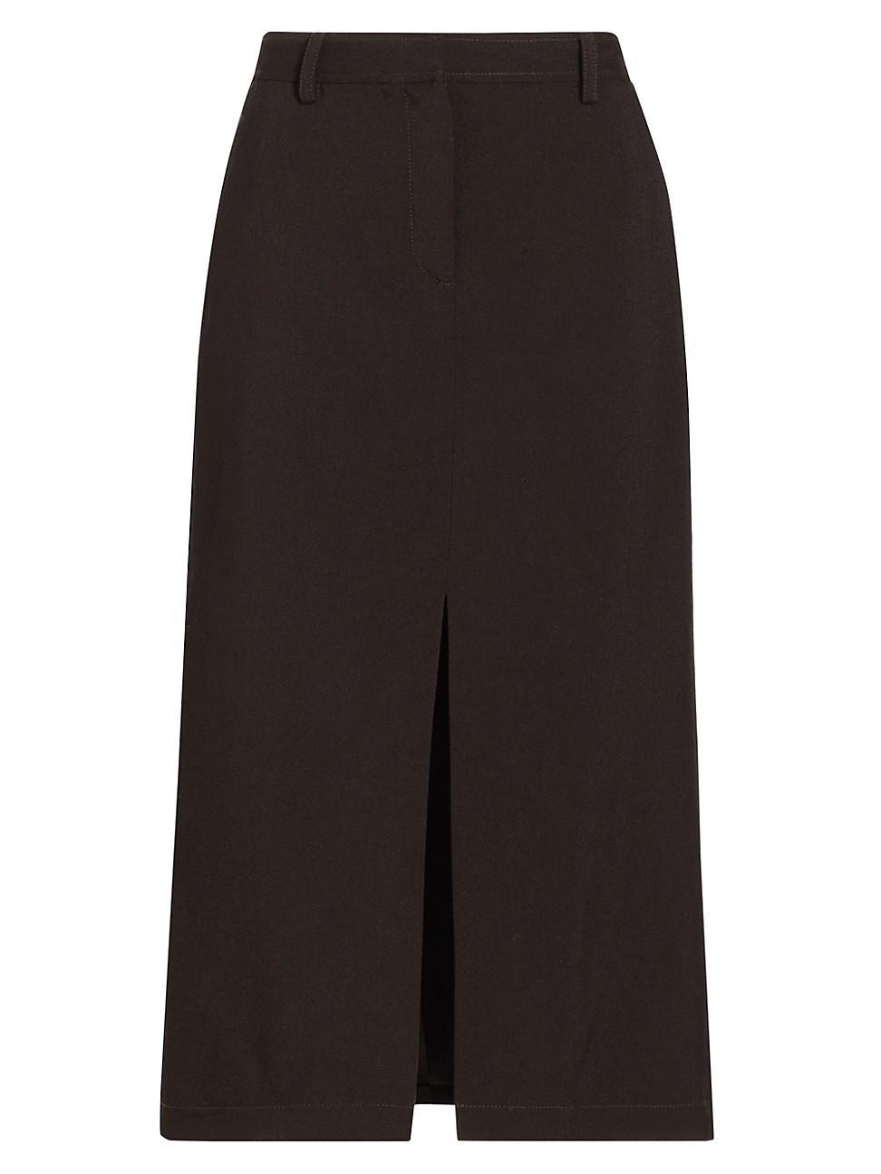 Textured Wool Midi Trouser Skirt Product Image