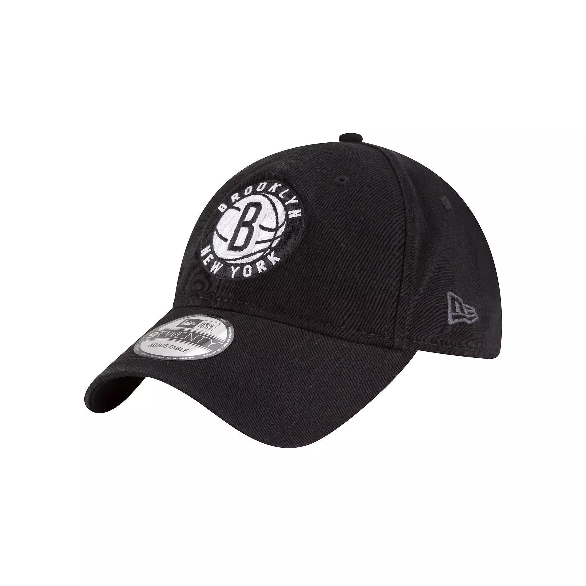 Men's New Era Black Brooklyn Nets Team 2.0 9TWENTY Adjustable Hat Product Image