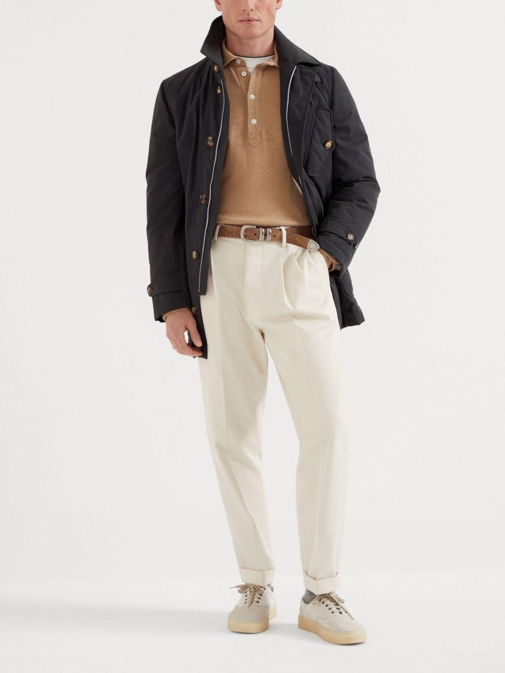 BRUNELLO CUCINELLI Cashmere Knit Polo In Neutrals Product Image