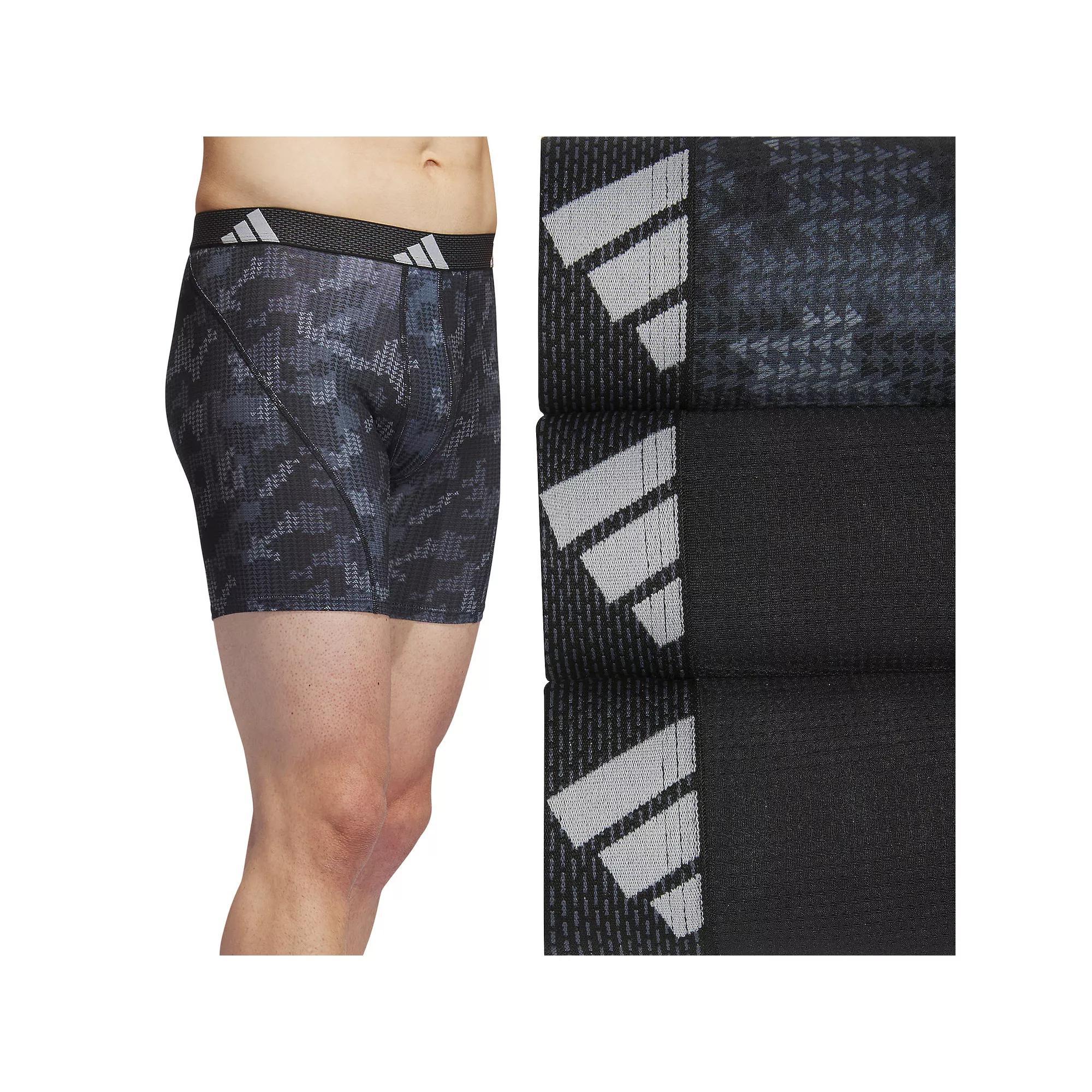 Men's adidas 3-pack Performance Mesh Graphic Boxer Briefs, Size: XXL, Dig Green B Product Image