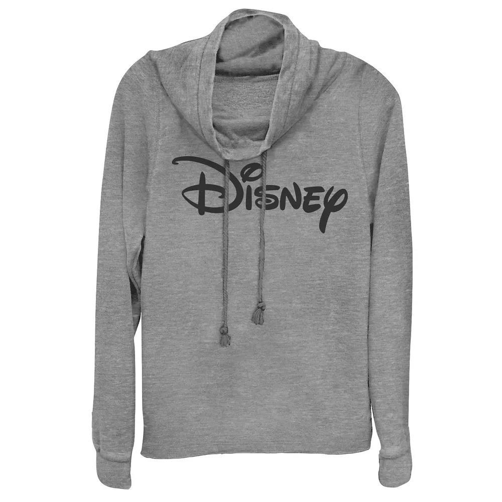 Disney Juniors' Logo Cowlneck Graphic Lightweight Long Sleeve, Girl's, Size: XL, Gray Grey Product Image