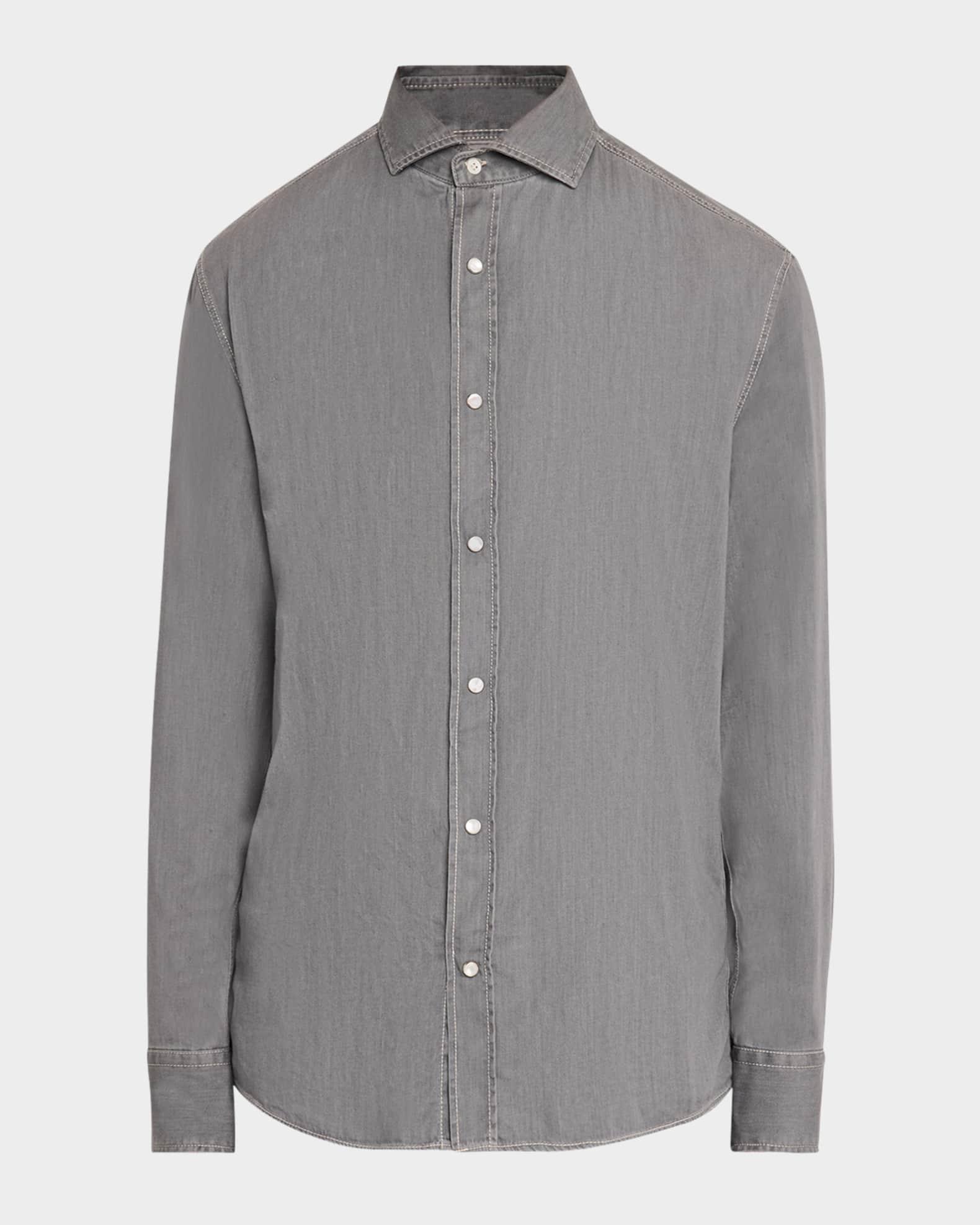 Men's Denim Snap-Front Sport Shirt Product Image