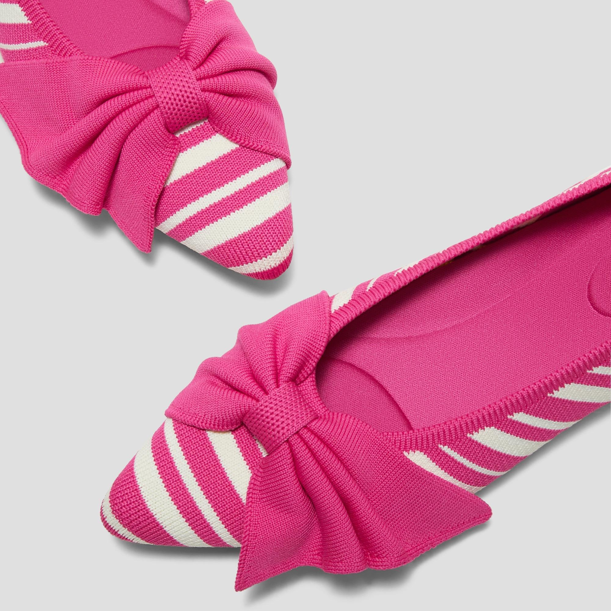 Pointed-Toe Bow Flats (Azura) Product Image