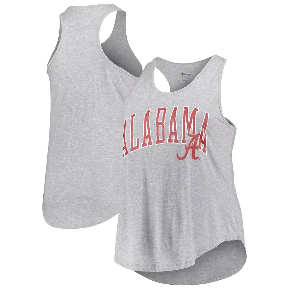 Women's Profile Heather Gray Alabama Crimson Tide Arch Logo Racerback Scoop Neck Tank Top, Size: 2XL, Grey Product Image