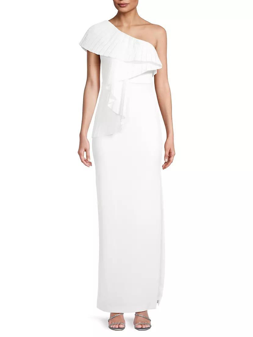 One-Shoulder Drape Tafferta Gown Product Image