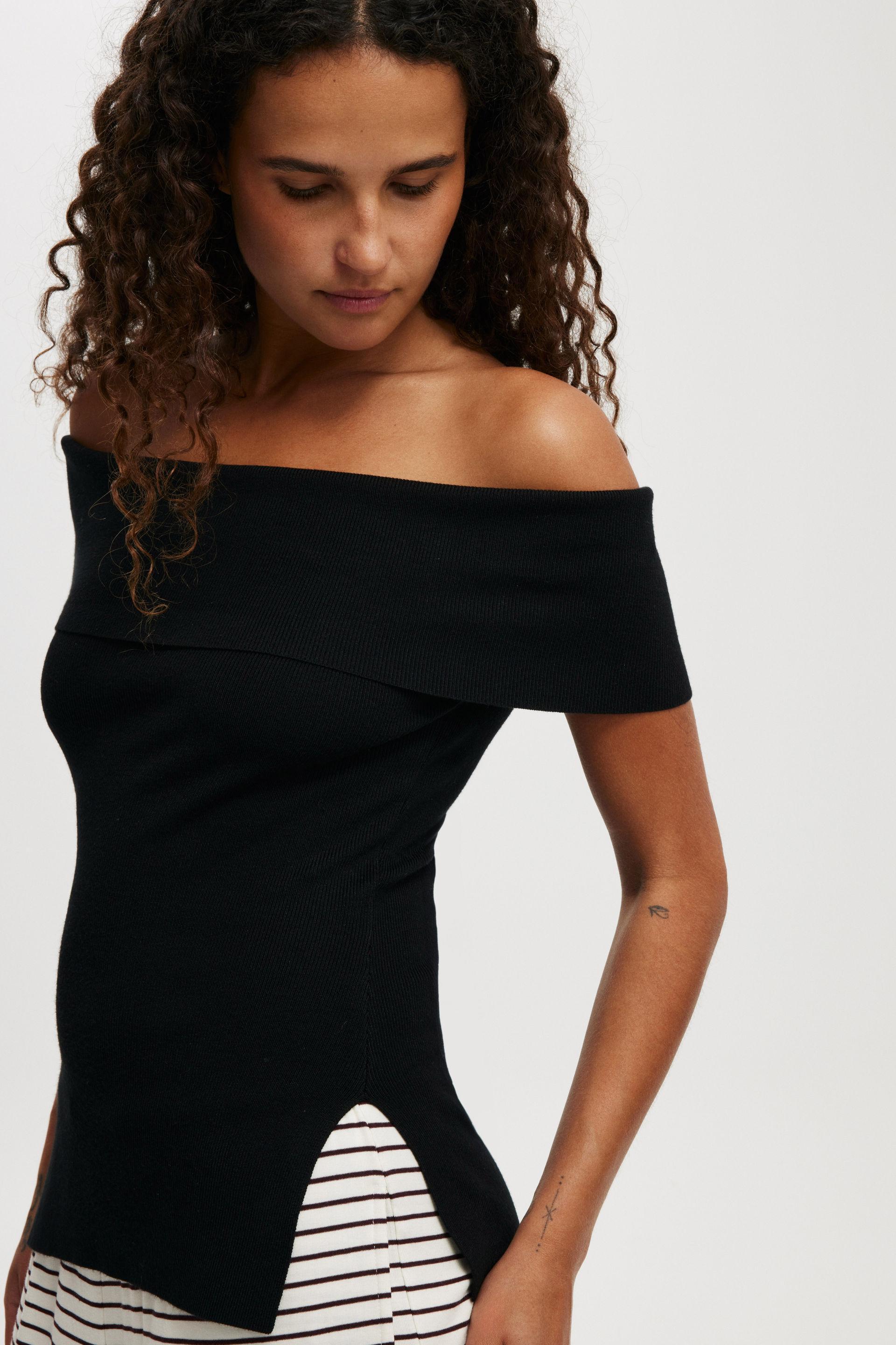 Rita Rib Side Split Off Shoulder Product Image