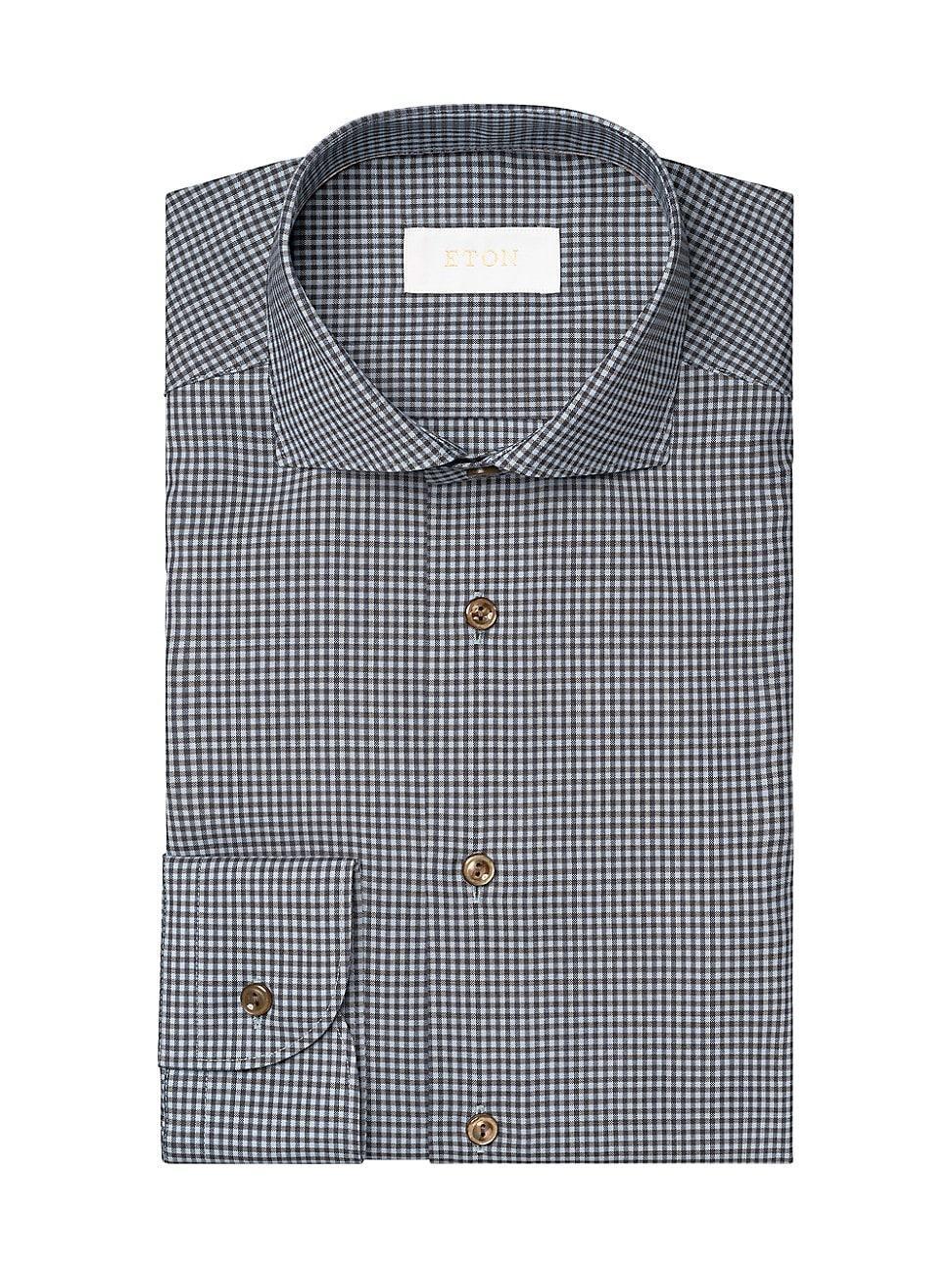 Mens Micro-Check Wool Button-Front Shirt Product Image