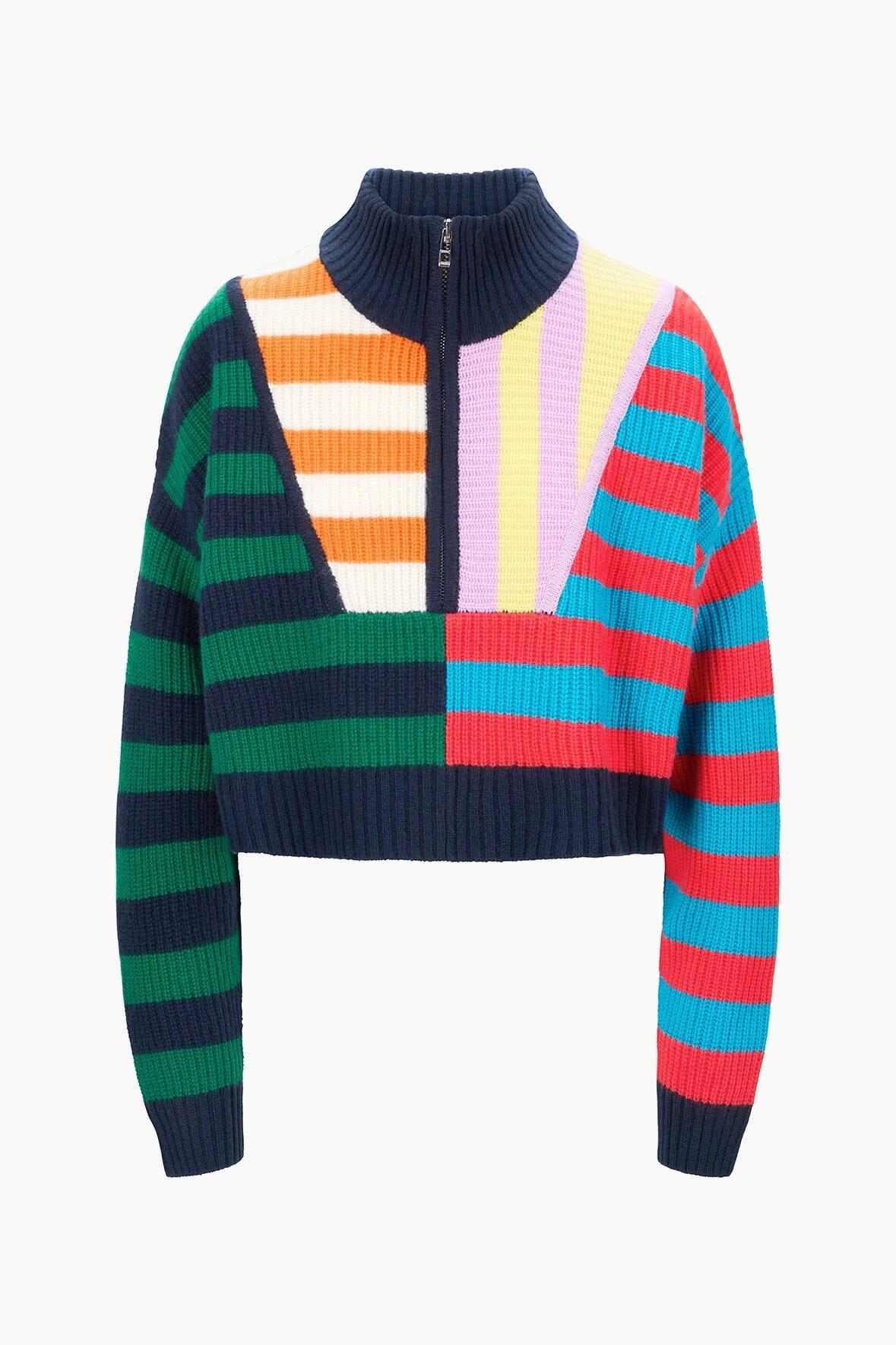CASHMERE CROPPED HAMPTON SWEATER | CABANA STRIPE MULTI Product Image