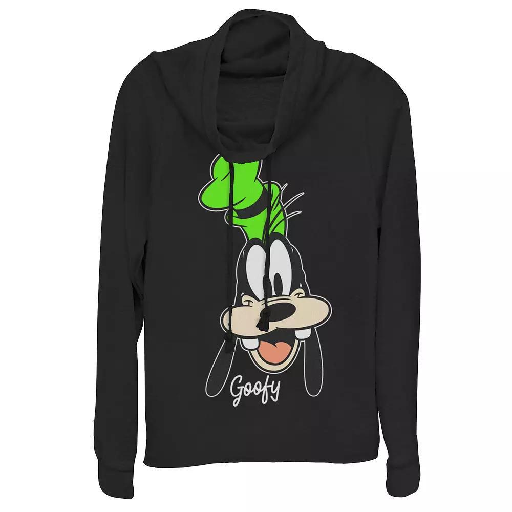 Disney's Goofy Juniors' Smiling Portrait Cowlneck Graphic Lightweight Long Sleeve, Girl's,  Product Image