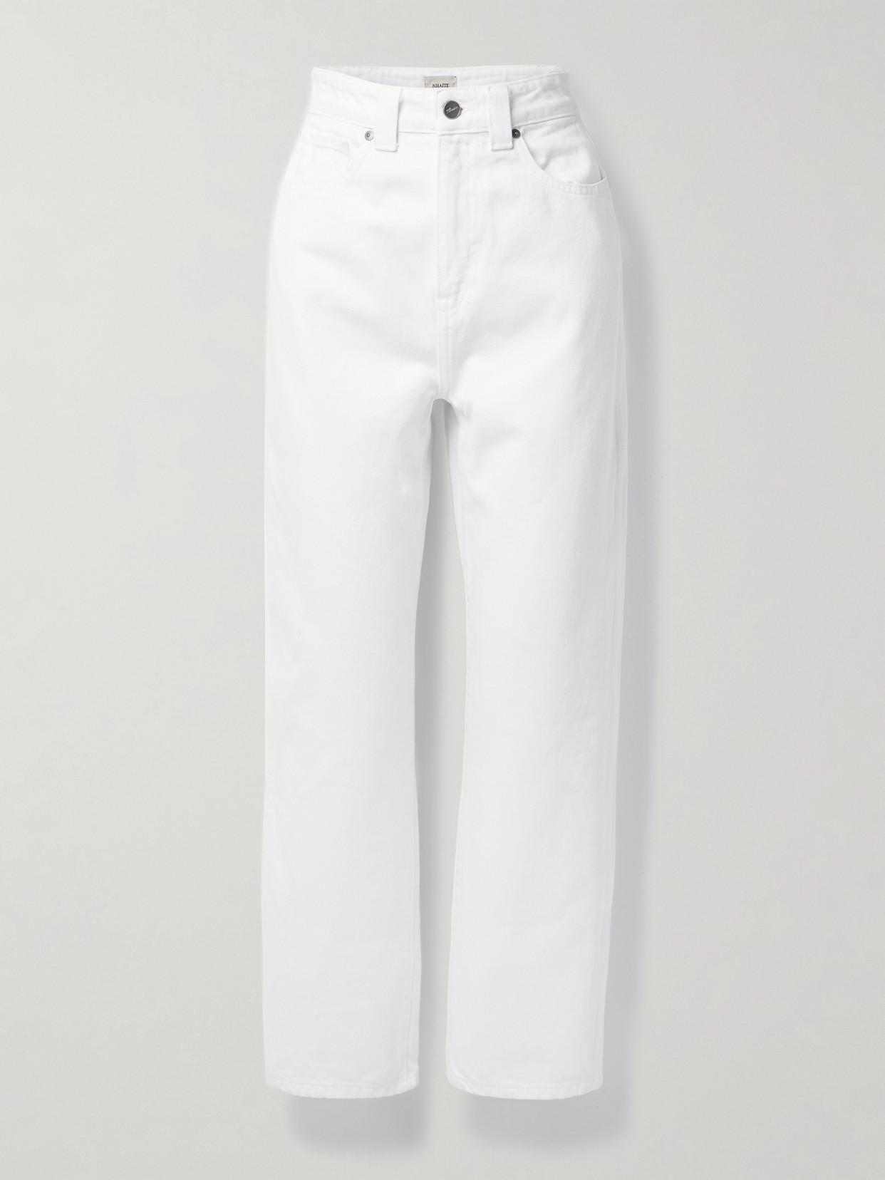 KHAITE Shalbi High-rise Straight-leg Ankle Jeans In White Product Image