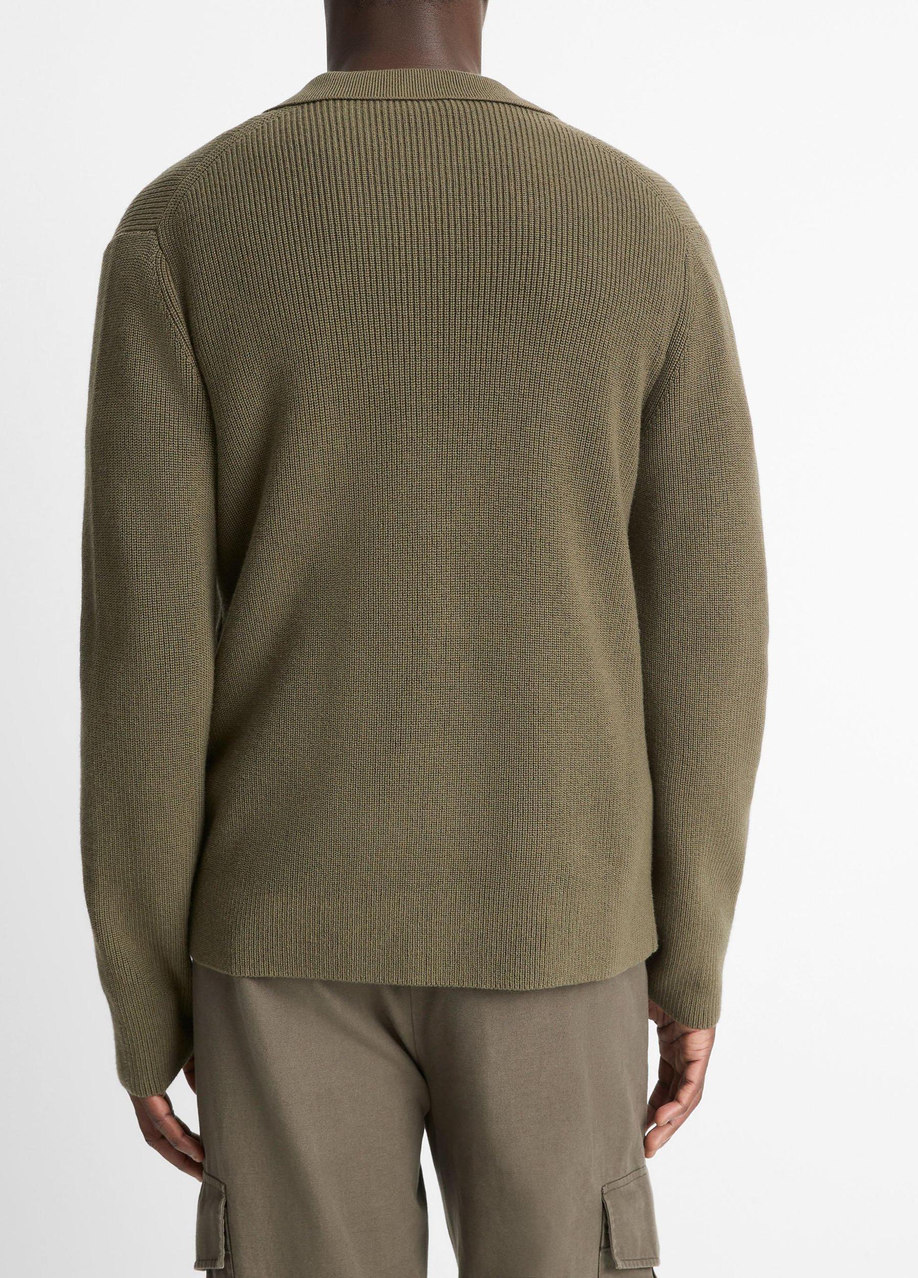 Wool-Blend Two-Way Zip Cardigan Product Image