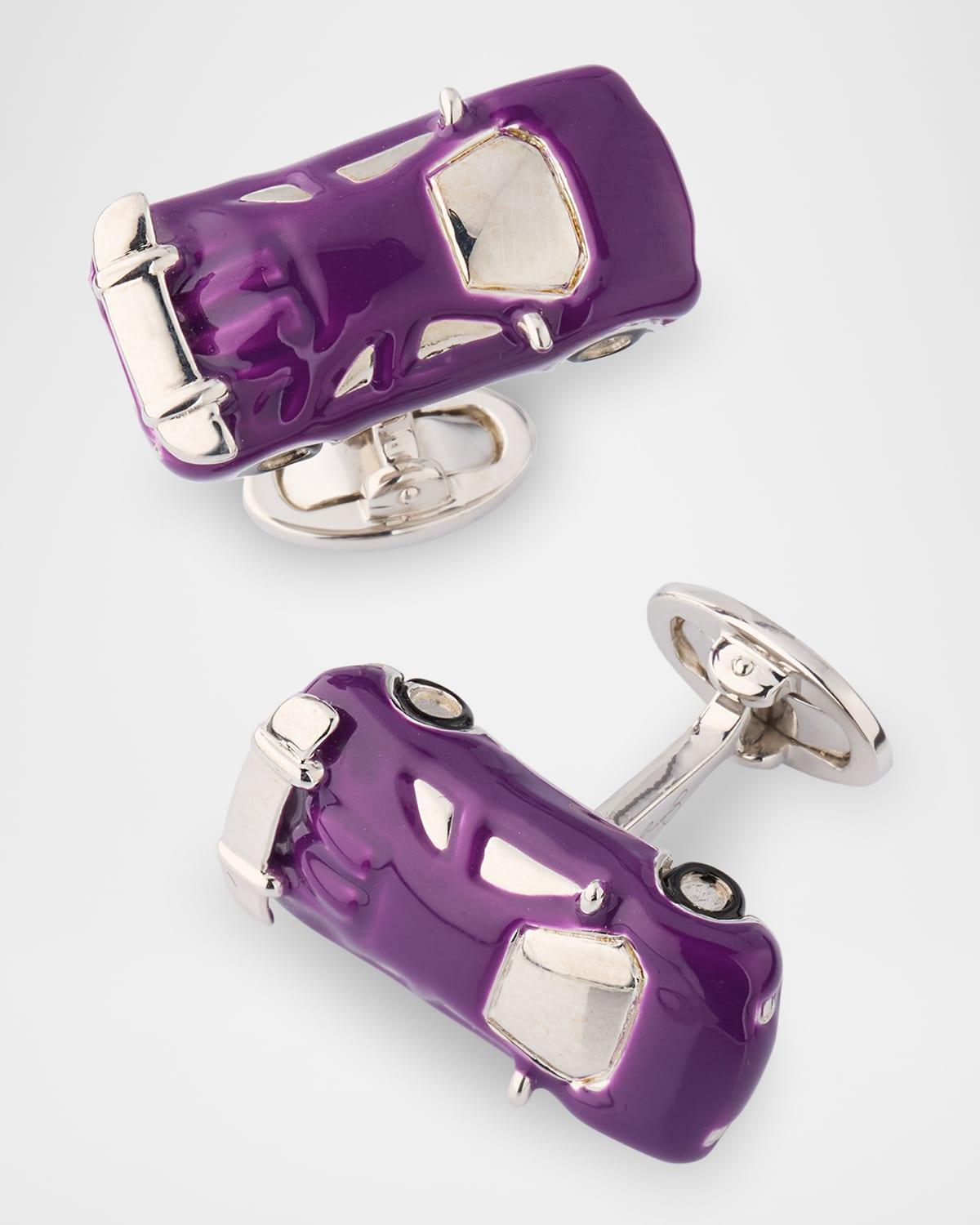 Mens Race Car Sterling Silver Cufflinks Product Image