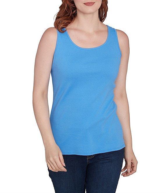 Ruby Rd. Scoop Neck Sleeveless Cotton Rib Knit Tank Product Image