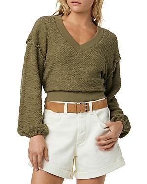 Joes Jeans The Carolyn Cotton Slub V Neck Sweatshirt Product Image