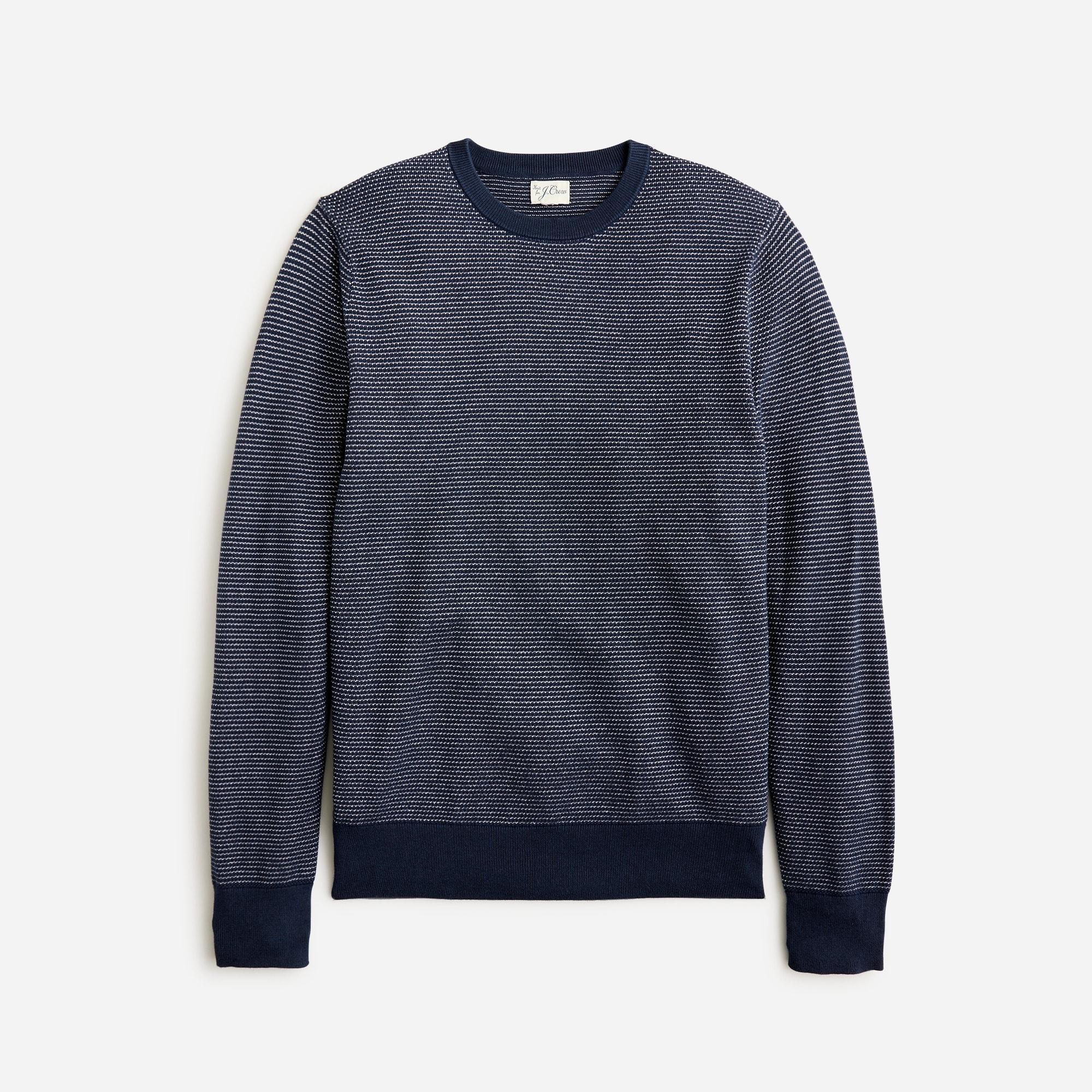 Cotton piqué-stitch crewneck sweater Product Image