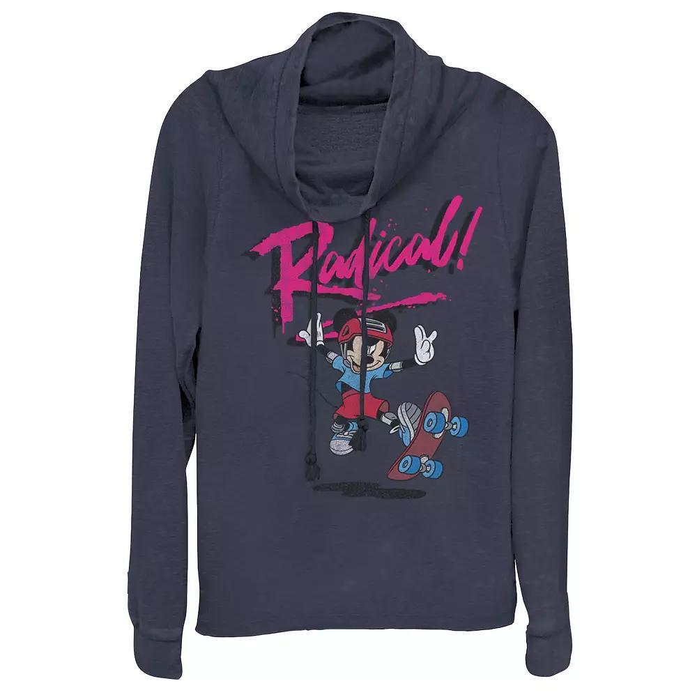 Juniors' Disney Mickey Mouse "Radical" Cowlneck Graphic Lightweight Long Sleeve, Girl's,  Product Image