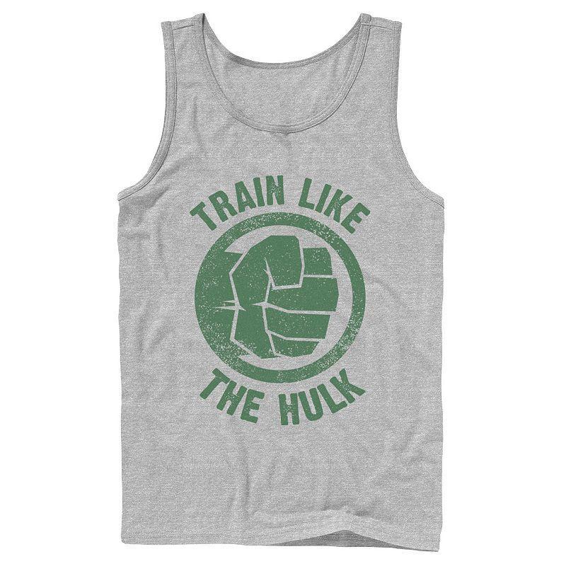 Men's Marvel Train Like The Hulk Icon Logo Tank Top, Boy's, Size: XXL, Athletic Grey Product Image