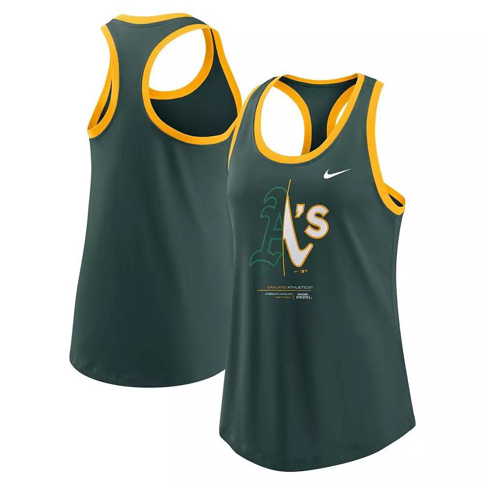 Women's Nike Green Oakland Athletics Tech Tank Top, Size: Large Product Image