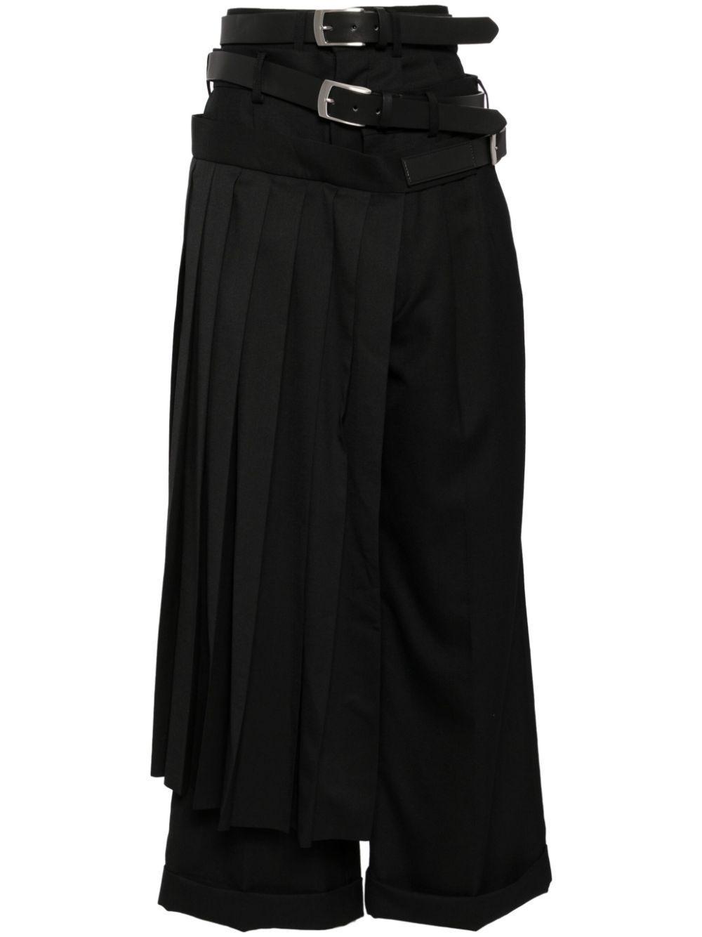 belted wool trousers  Product Image