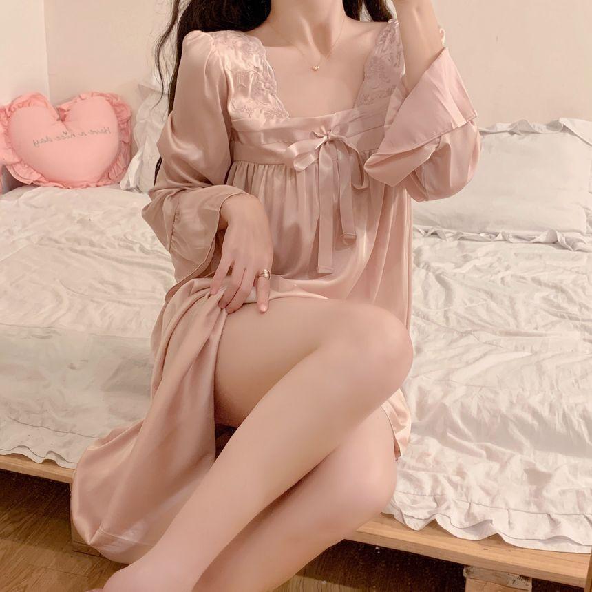 Lace Trim Pajama Set Product Image