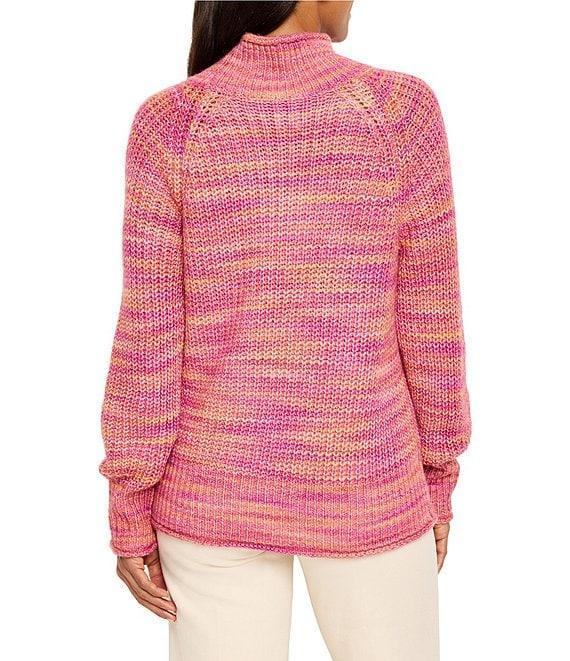 NIC + ZOE Party Mix Shaker Rib Stitch Knit Turtleneck Long Sleeve Sweater Product Image