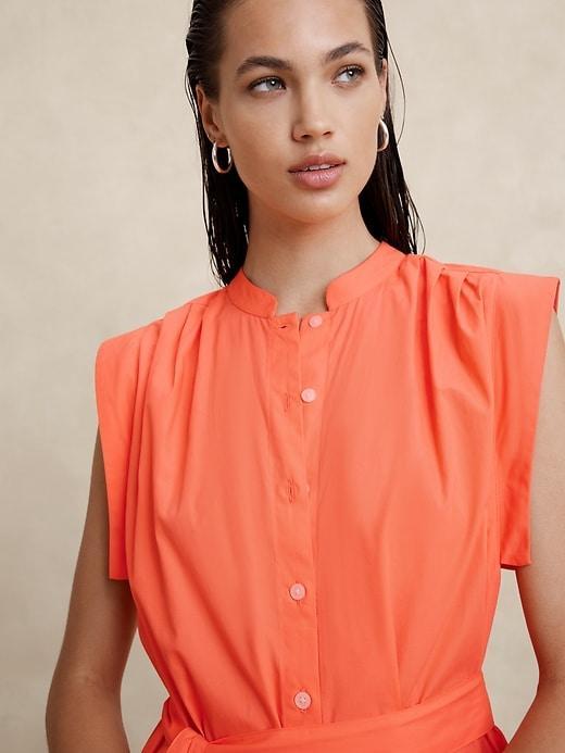 Poplin Midi Shift Shirtdress Product Image