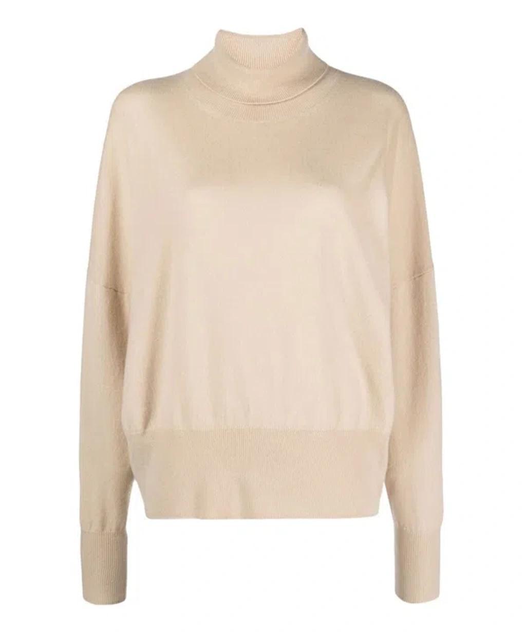 Roll Neck Cashmere Jumper In Cashew Product Image