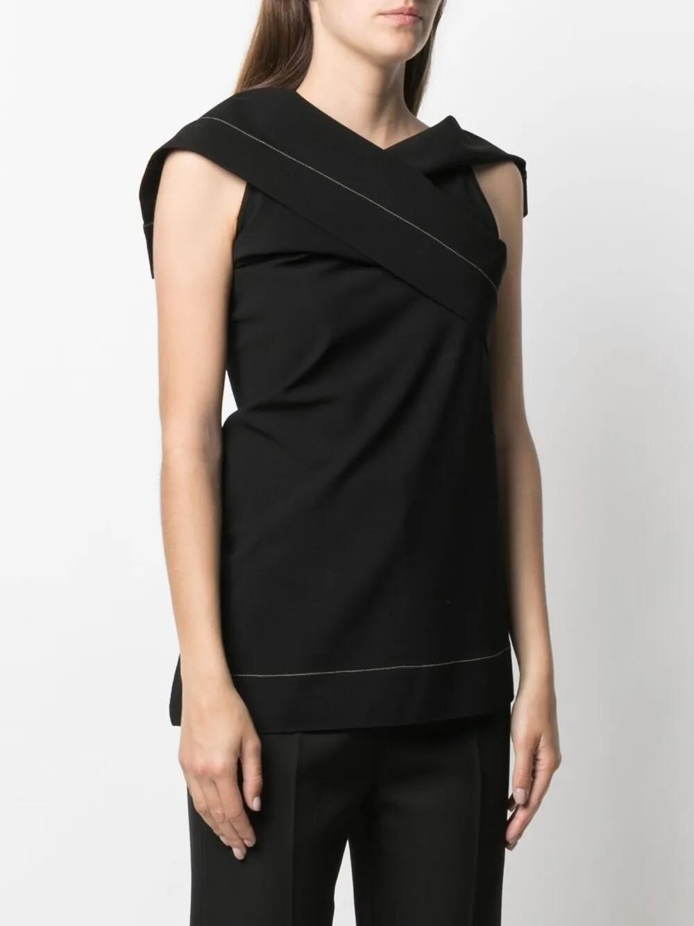 JIL SANDER Asymmetric Sleeveless Top In Black Product Image