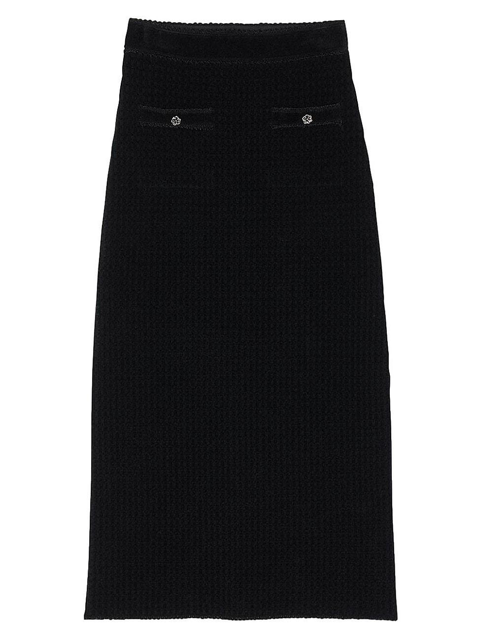 Womens Velvet Knit Midi Skirt Product Image