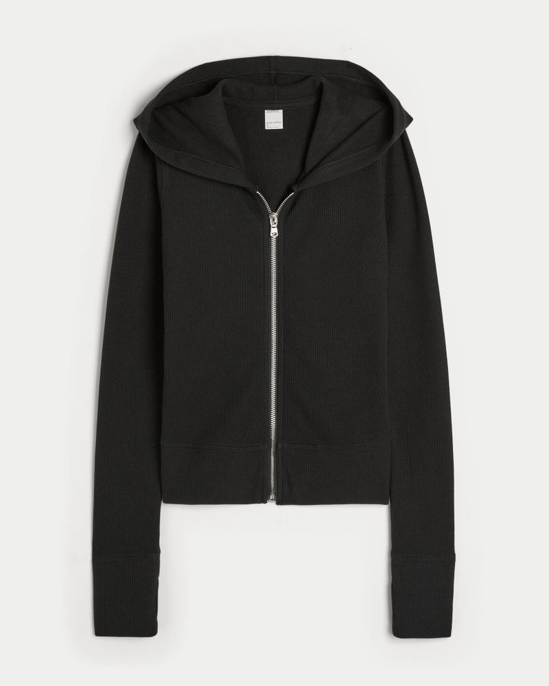 Gilly Hicks Waffle Zip-Up Hoodie Product Image