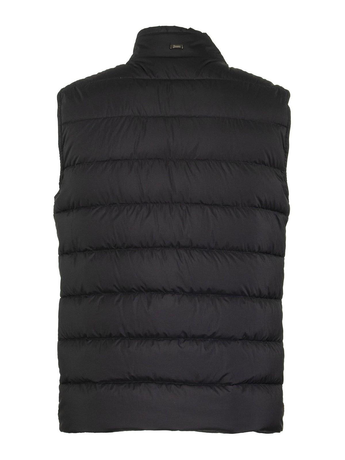 HERNO Zipped Gilet Jacket In Black Product Image