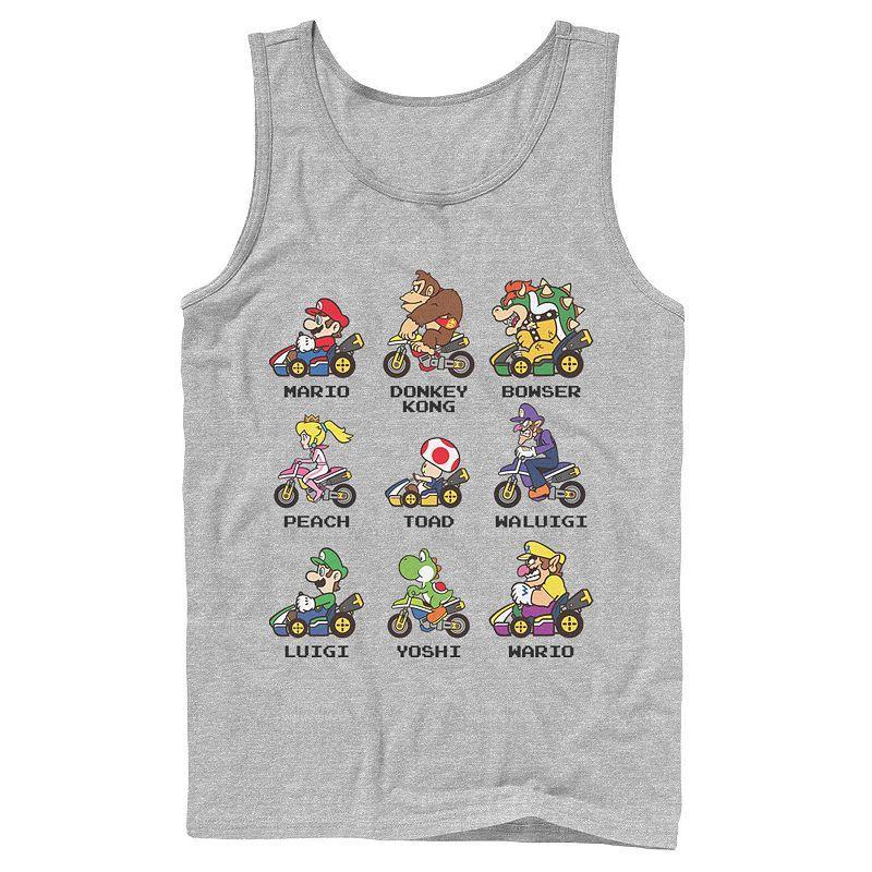Men's Nintendo Mario Kart Racers Side View Names Tank Top,  Product Image