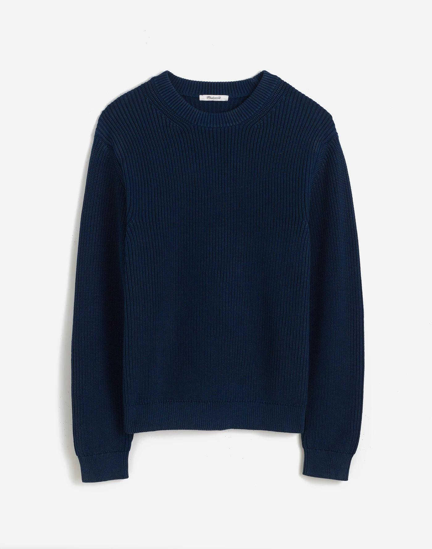 Cotton Shaker Stitch Crewneck Sweater Product Image