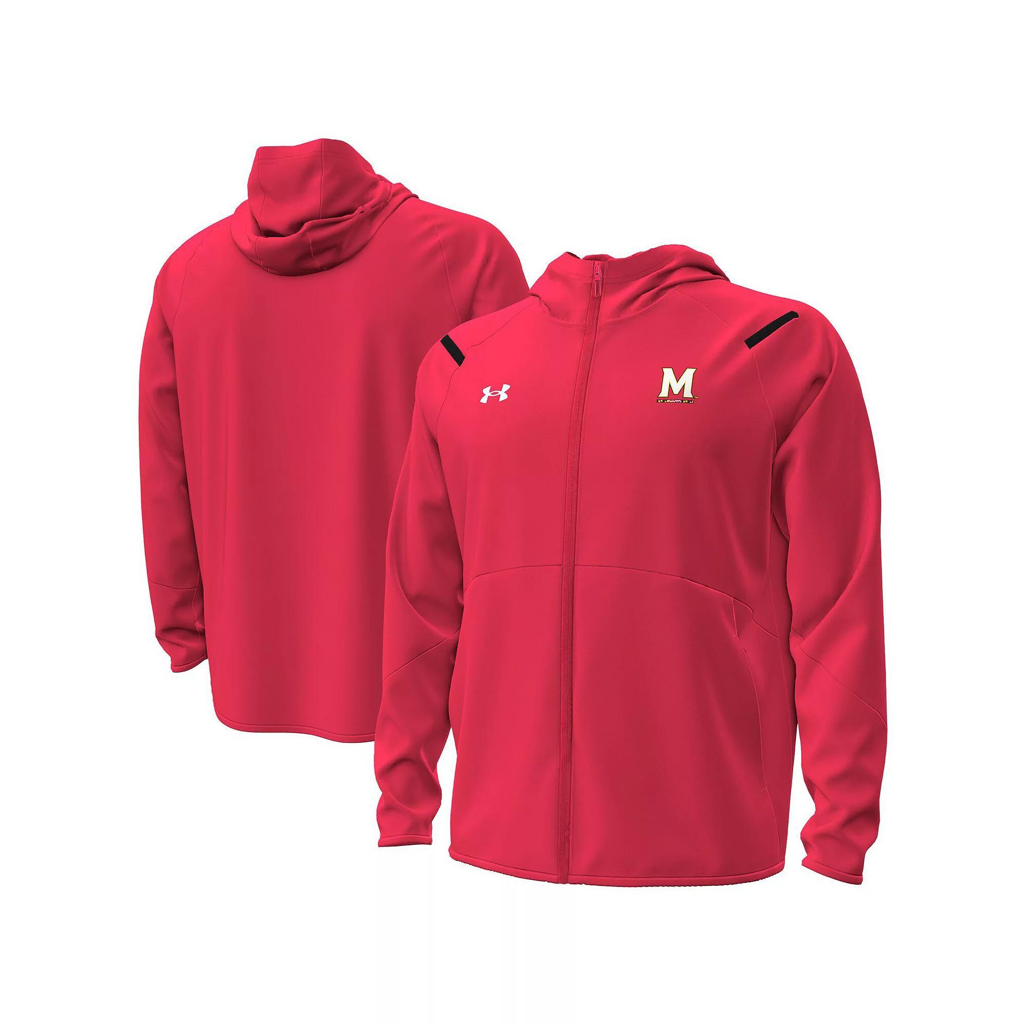 Men's Under Armour Red Maryland Terrapins Unstoppable Performance Fleece Hoodie Half-Zip Jacket,  Product Image