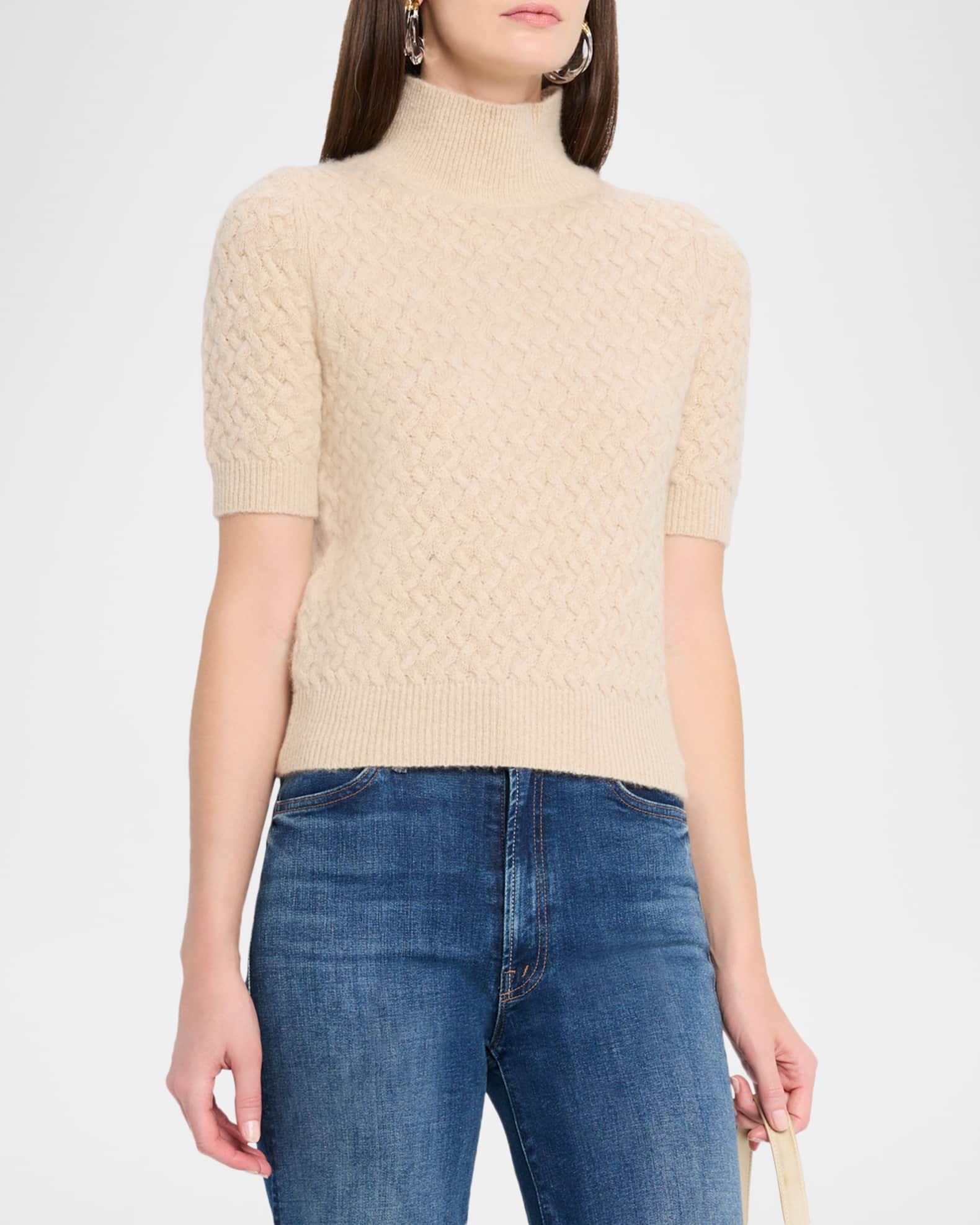 Boucle Cashmere Cable-Knit Turtleneck Product Image